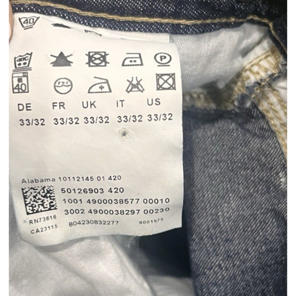 Hugo Boss Alabama Straight Leg Dark Wash Jeans Men's Size 33X28 - Picture 4 of 8